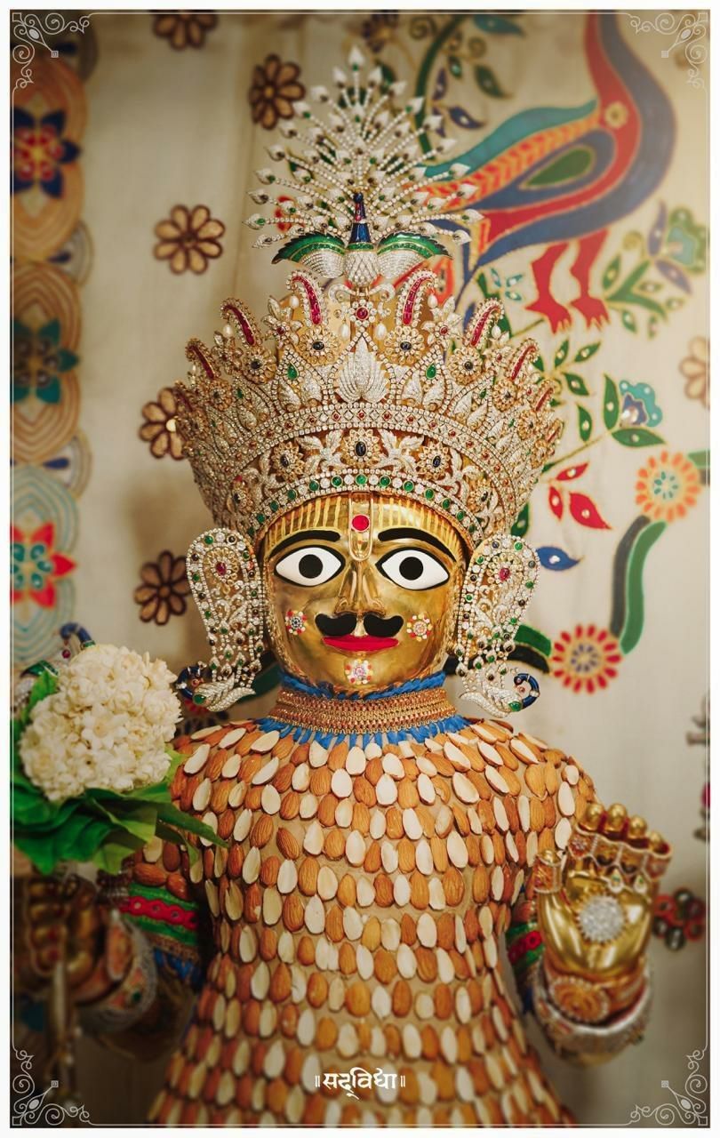 Swaminarayan Maharaj with ornate headdress