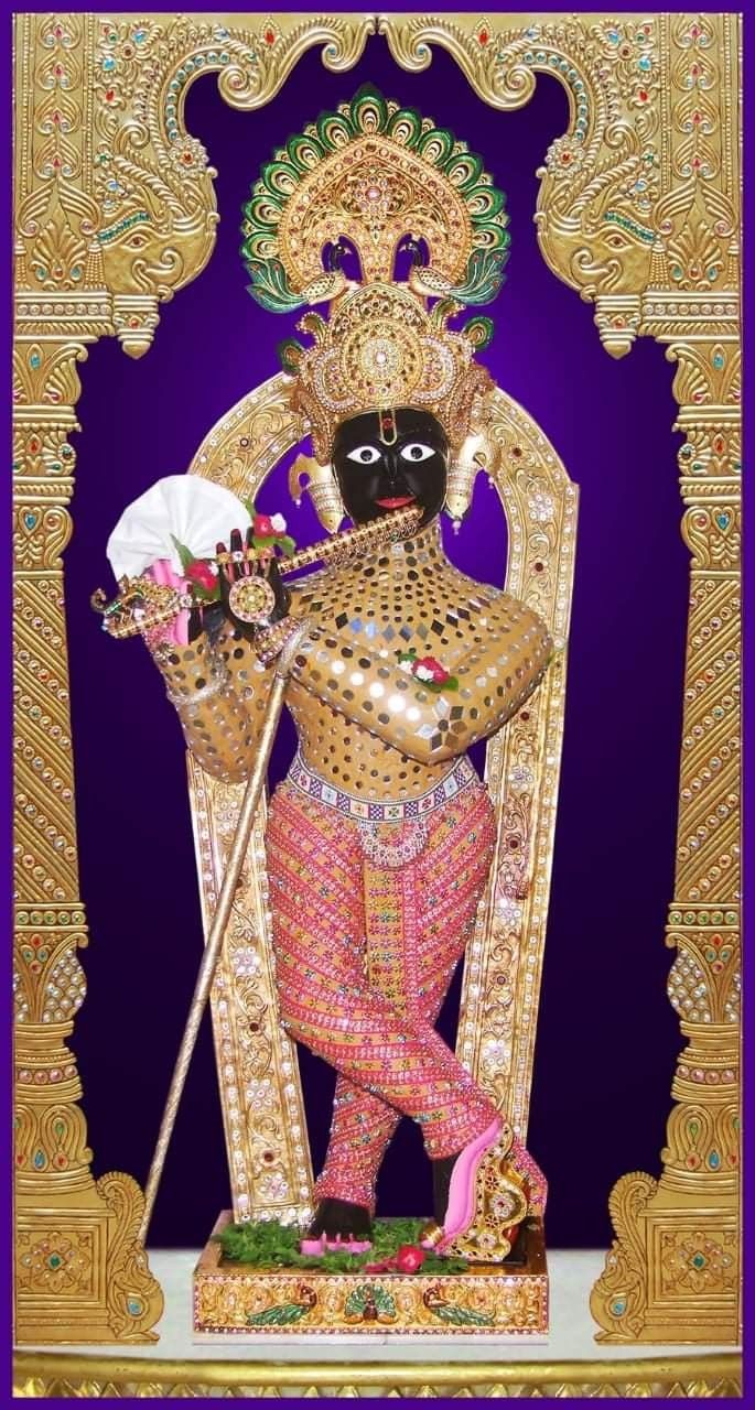 Swaminarayan playing flute, divine portrait
