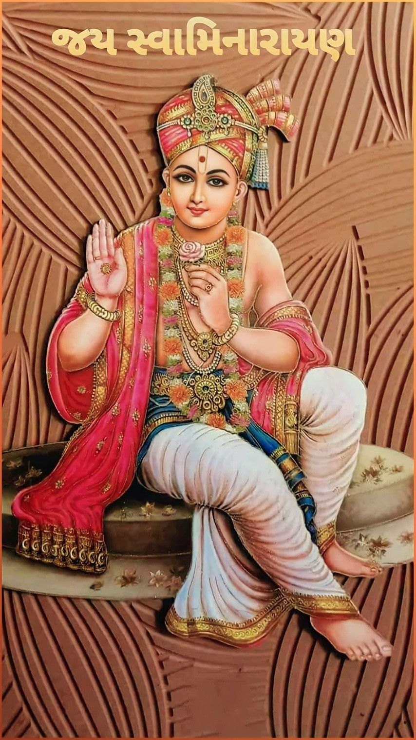 Swaminarayan Bhagwan in traditional attire.