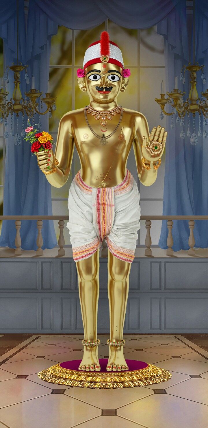 Golden Swaminarayan murti in temple