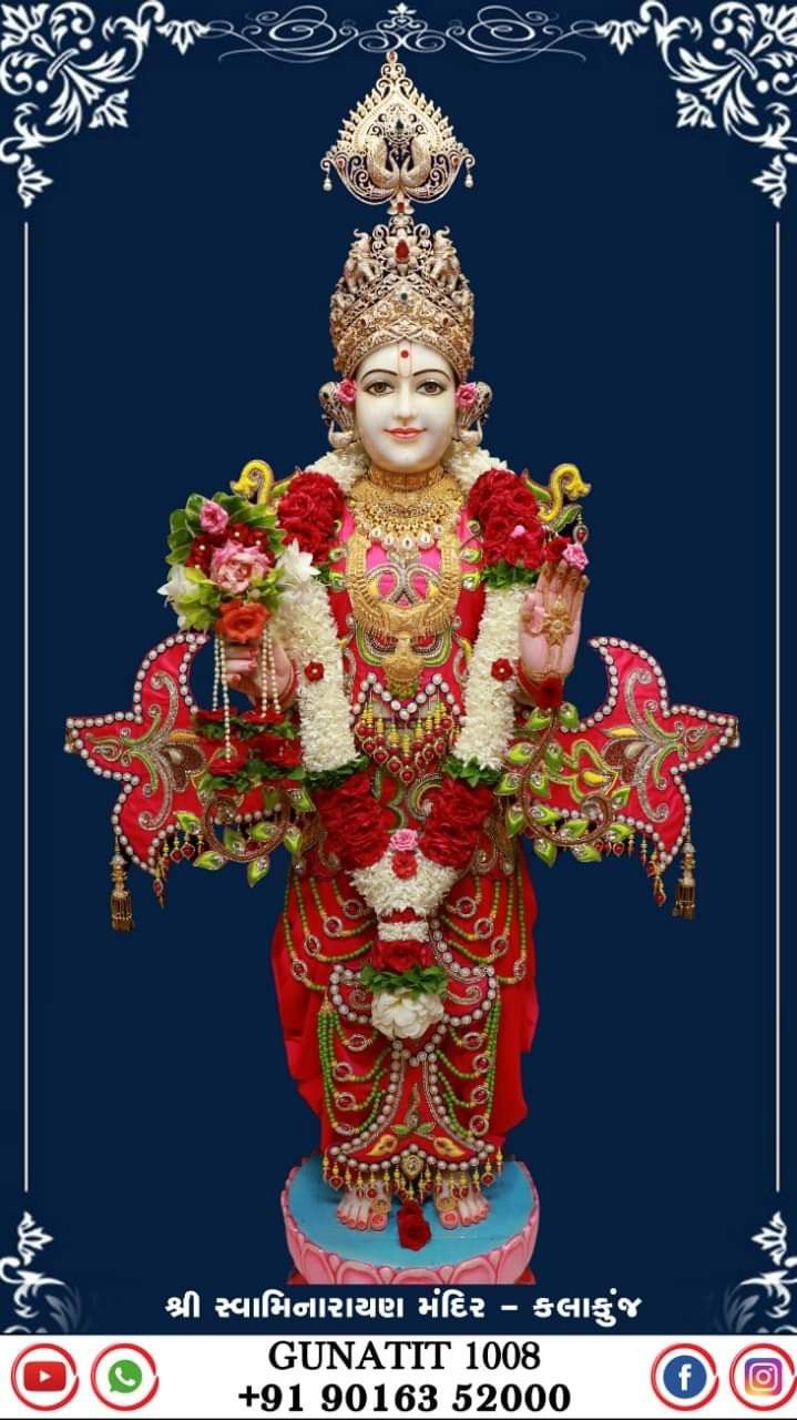 Swaminarayan deity in ornate attire