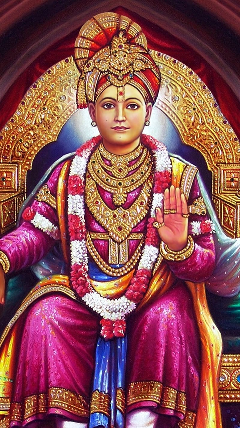 Swaminarayan Bhagwan in regal attire