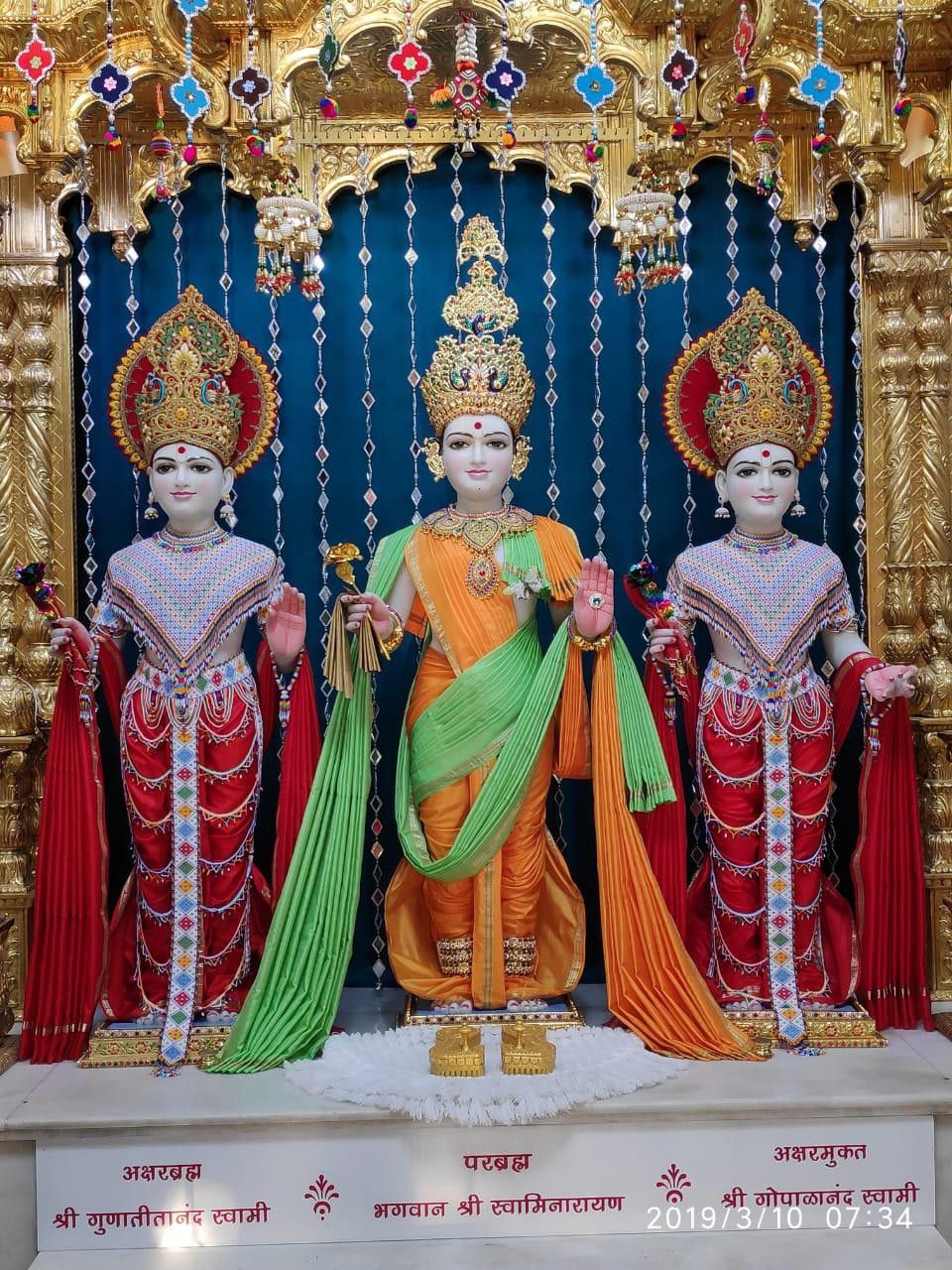Swaminarayan murtis in ornate temple