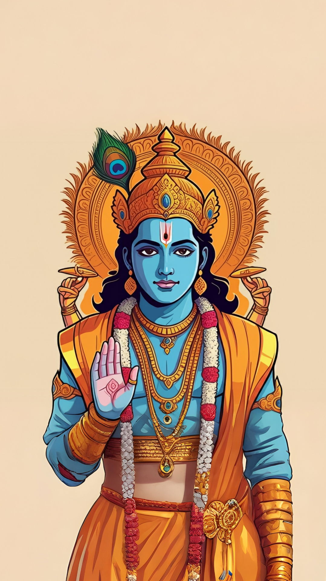 Lord Krishna bestows a blessing