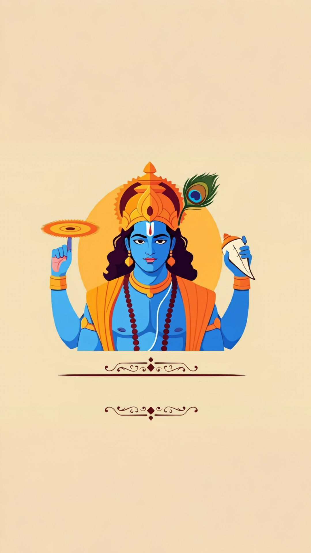 Lord Vishnu with divine attributes
