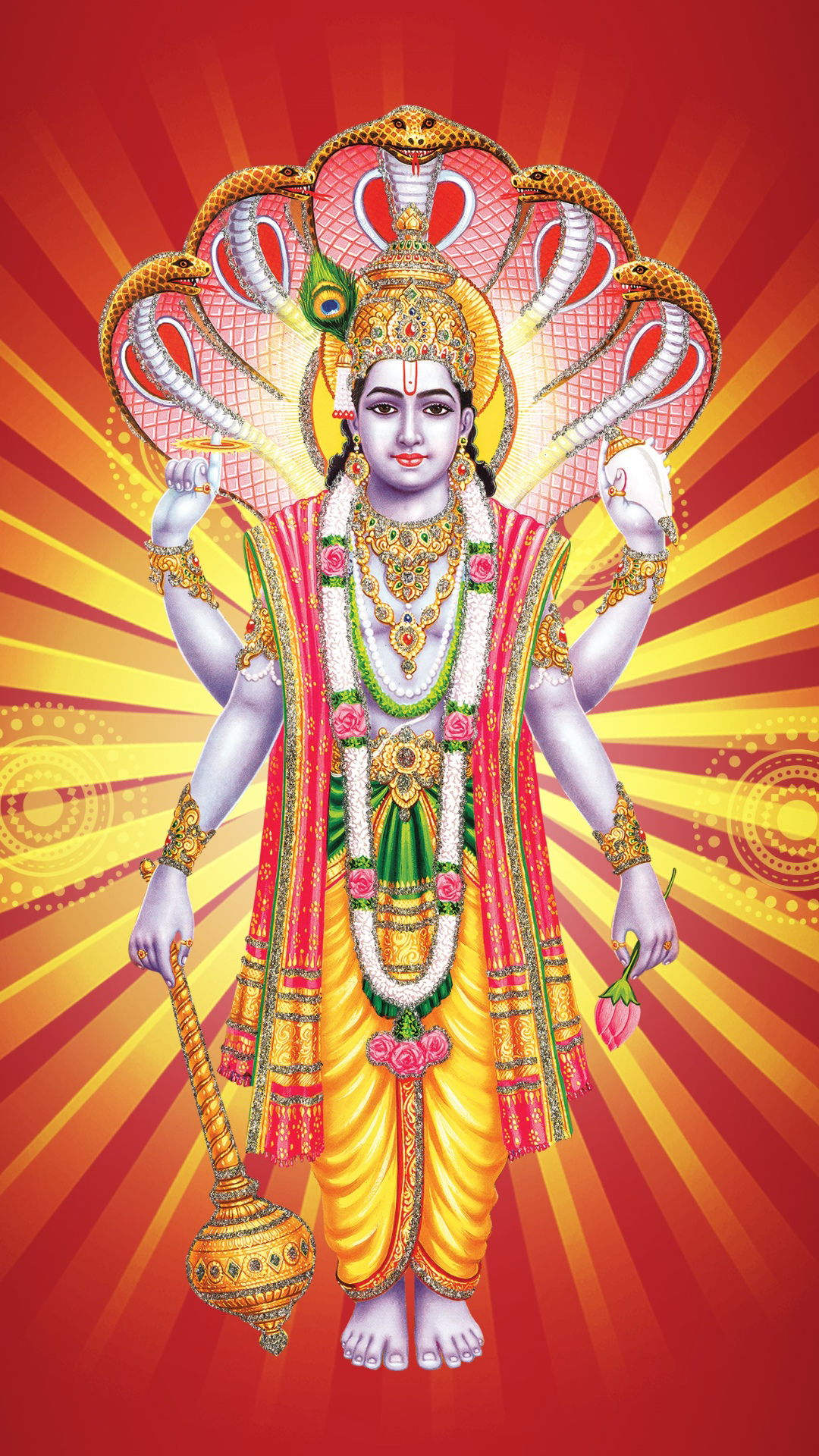 Lord Vishnu with Shankh and Chakra
