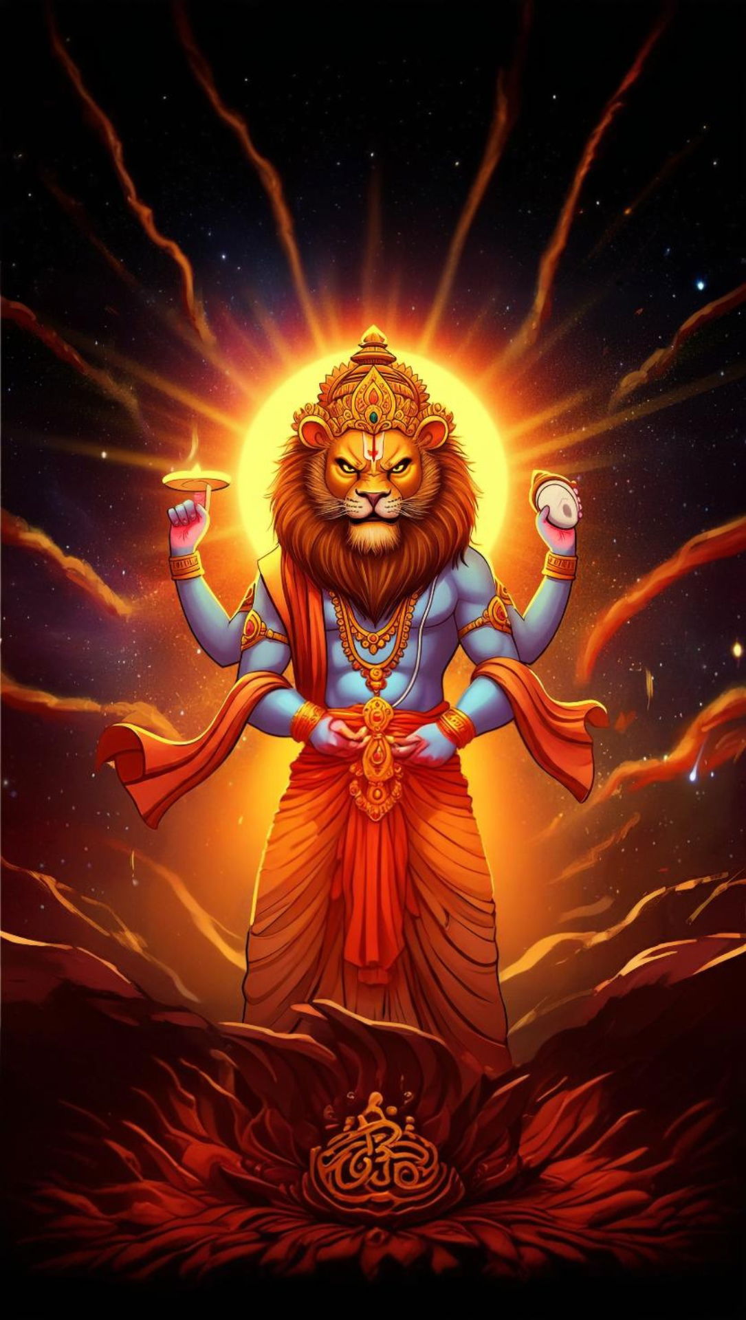 Lord Narasimha, the lion avatar.
