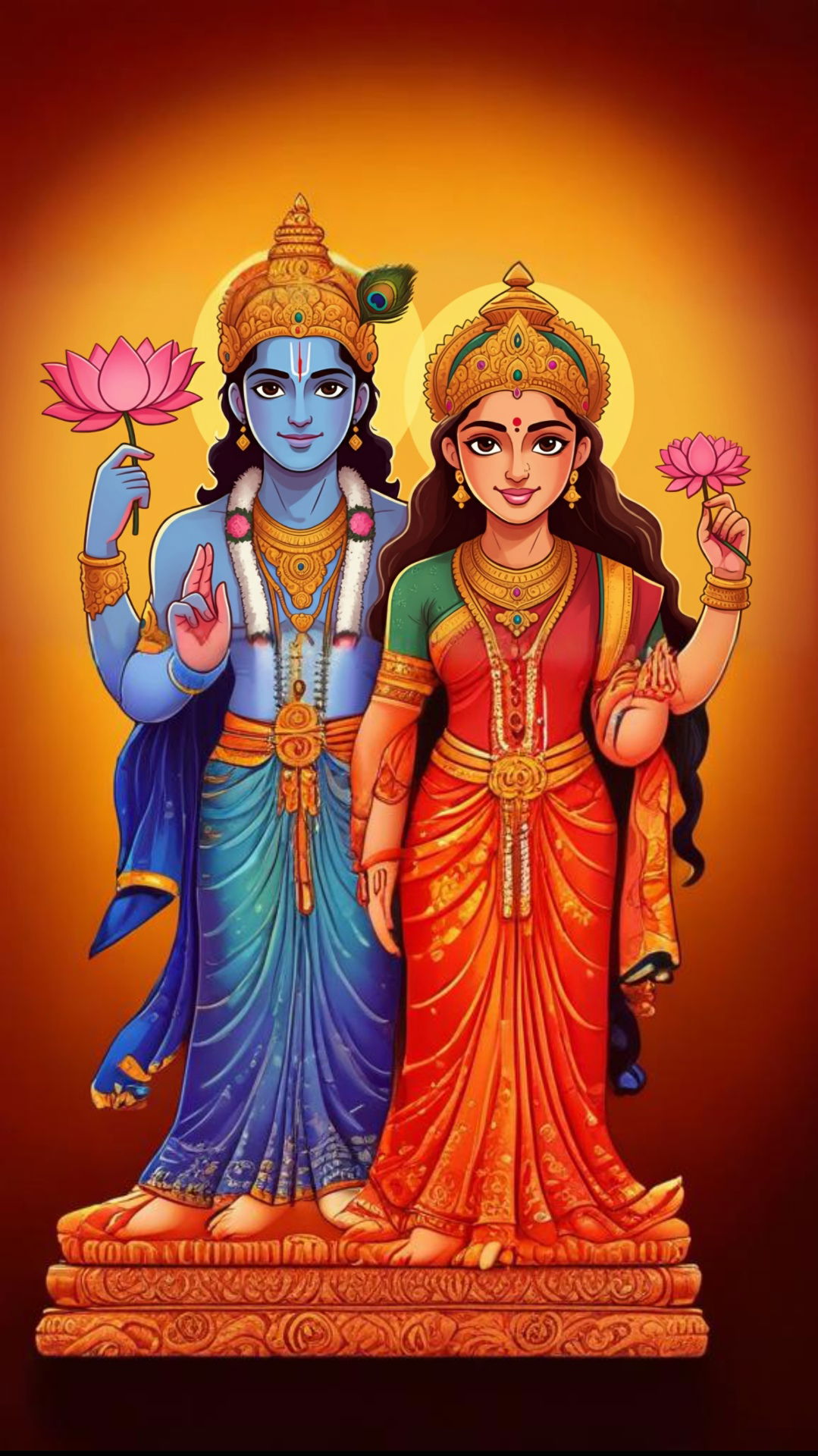 Radha Krishna divine couple wallpaper